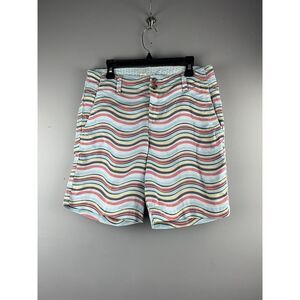 Espirit‎ Blue Shorts Womens 2 striped Chino Flat front pockets Y2K Blue